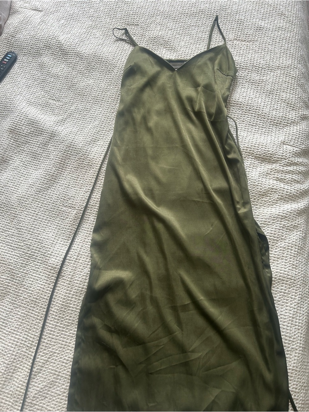 Urban Outfitters Olive Green Satin Maxi Dress